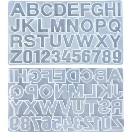DIY Crystal Epoxy Numbers 26 Letters Mold High Mirror Crafts Making Silicone Mould
