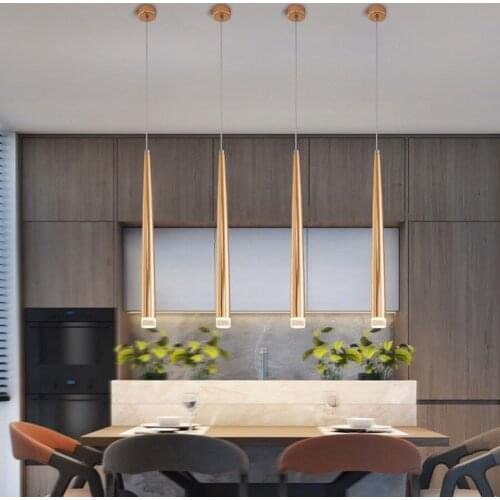 Long Conical Cylinder Pipe Pendant Lamp Nordic Creative Long Tube Hanging Light Dining Room Kitchen Resturant Decor Lamp Fixture