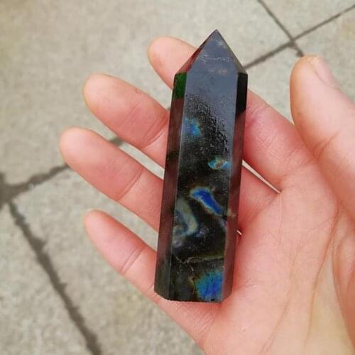 Moonstone Crystal Column Natural Labradorite Quartz Obelisk Crystal Column Wand Point Healing Stone Home Decoration Special Gift