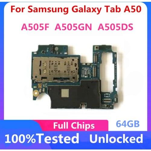 64GB For Samsung Galaxy A50 A505F A505GN A505DS Motherboard Unlcoked For Mainboard Logic Board With Chips Android System MB