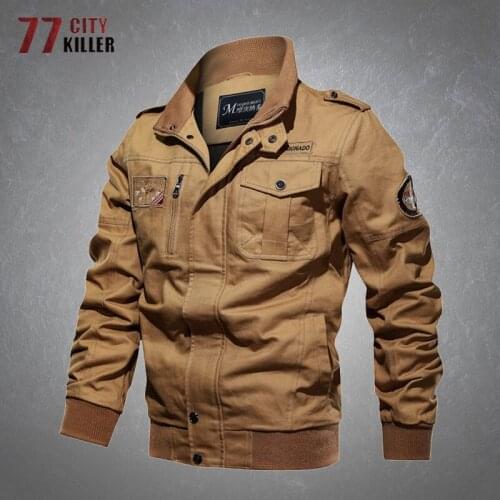 Tactical Cargo Jacket Men Breathable Multiple Pockets Denim Jackets Male Casual Pilot Military Combat Mens Coats Big Size 6XL