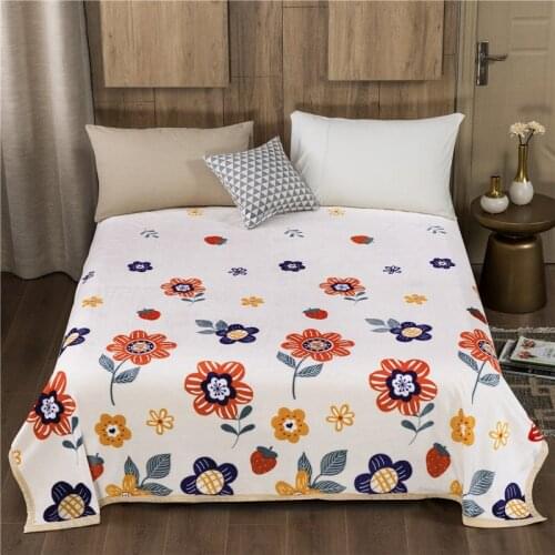 Colorful flowers Soft Warm Coral Fleece Blanket Sheet Bedspread Sofa Plaid Light Thin Mechanical Wash Flannel Blankets SSXML