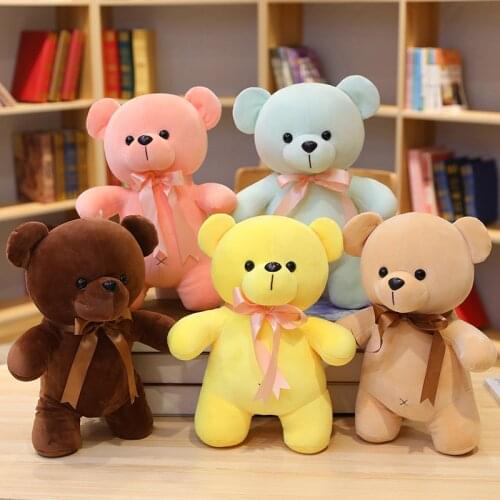 New 23-38cm Happy Teddy Bear Plush Toys Dolls Stuffed Down Cotton Animal Creative Kids Toy Christmas Gift for Girls children