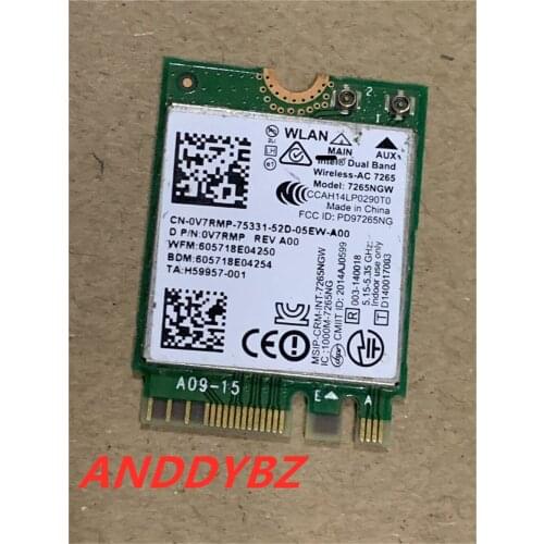 Genuine FOR Dell V7RMP 0V7RMP Intel Wireless 7265NGW 802.11ac WLAN WiFi Bluetooth 4.0 Card Test OK