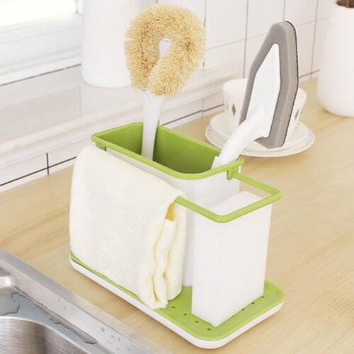 Tidy Utensils Towel Rack Kitchen Storage Shelf Sponge Holder Draining Sink Box Organizer Draining Rack Dish Storage Rack Stands