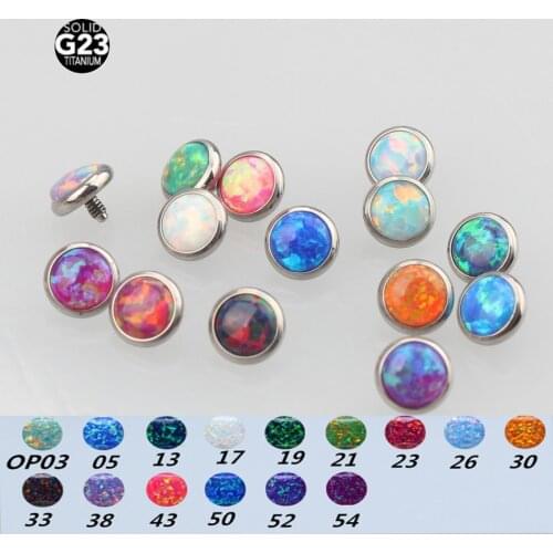 High Polished Titanium G23 Micro Dermal Anchor Skin Diver 14G*5mm Opal Tops Piercing Body Jewelry 15pcs/lot