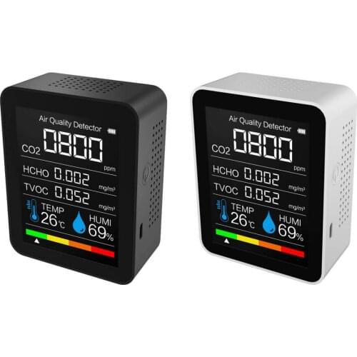 Portable CO2 Detector Air Quality Detector Intelligent Air Detector Temperature And Humidity Sensor HCHO Detector Gas Analyzer