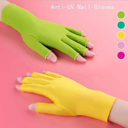 Professional Nail Art Gloves Nail GelAnti UV Radiation Light Fingerless UV Protection LED Lamp Nail Dryer Light Tool Manicurist