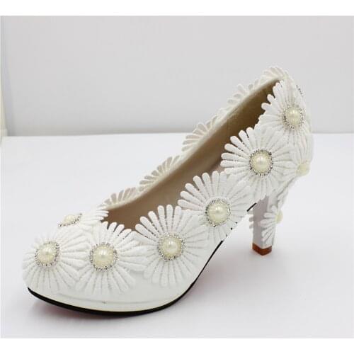 Made in China high heels lace white wedding shoes bride wedding dress shoes hot seller direct salesBH170