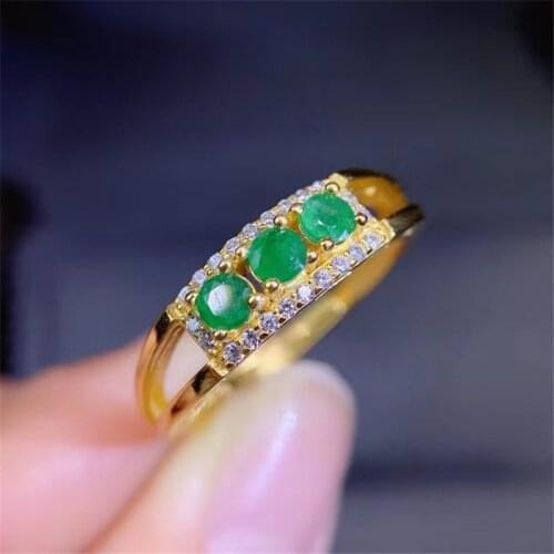 Super High Quality 100% Natural and Real Emerald Ring 925 Sterling Silver Ring for Men or Women