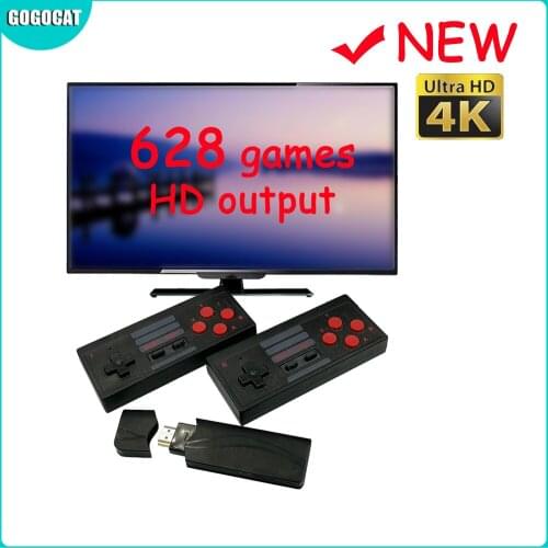 USB Wireless Handheld TV Video Game Console Build In 628 Classic Game 8 Bit Mini Remote Video Console Support HDMI Output Gift