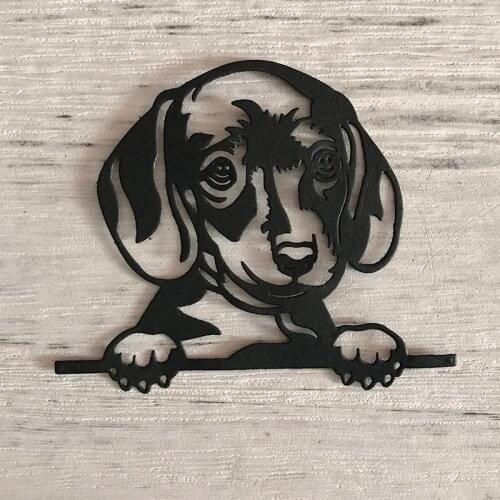 Miss Vintage Metal Cutting Dies Dachshund Dog Cut Die Mold Decoration Scrapbook Paper Craft Knife Mould Blade Punch Stencil