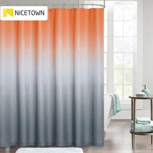 Waterproof Screen Gradient color Pictures Bath Curtain Polyester Fabric Washable Shower Curtains Bathroom Decorations Free Hooks