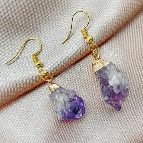 Earrings for Women 2021 Popular Unique Charm Irregular Shape Natural Stone Pendant Earrings Design Sense New Earring Jewelry