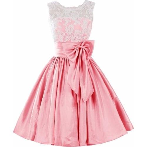 Bealegantom Sexy Short Lace Prom Dresses 2019 With Beaded Bow Formal Evening Party Gown Vestido QA1541