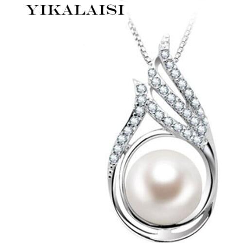 YIKALAISI 2017 Pearl Jewelry Natural Freshwater Pearls Princess Necklace Pendants 925 Sterling Silver Jewelry For Women wedding