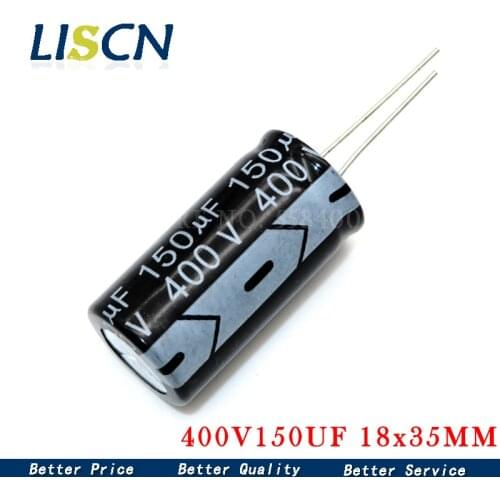 2PCS 400V 150UF 18*35mm 150UF 400V 18*35 Aluminum electrolytic capacitor