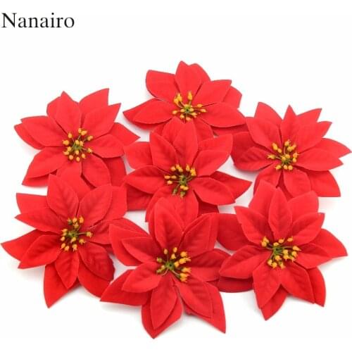 30pcs 14cm Flannel Large Artificial Rose Flower Heads For Home Wedding Decoration Scrapbooking DIY Christmas Tree Silk Flowers