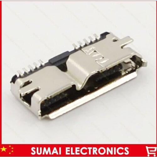 50pcs/lot Micro USB 3.0 10P female wire socket SMT type for phone/Mobile hard disk accessories Free shipping