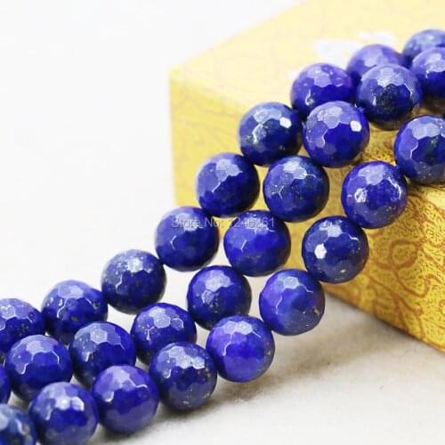 8mm Accessories Dark Blue Lapis lazuli Round Crafts Loose Beads Gem Natural Stone Faceted DIY Jewelry Making 15inch Girls Gifts