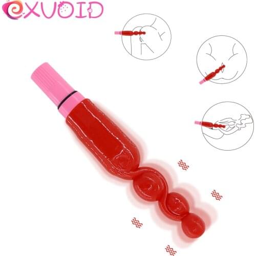 EXVOID Anal Beads Vibrator Silicone Long Stick Butt Plug G-Spot Massager Adult Product Dildo Vibrator Sex Toys for Women Men Gay