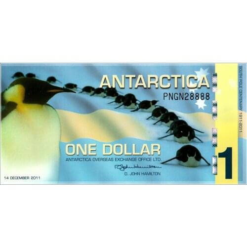 ANTARCTICA 1 Dollar Plastic banknote 2011 original Banknote Collection Genuine Real Paper Notes Bill Money bank note gift