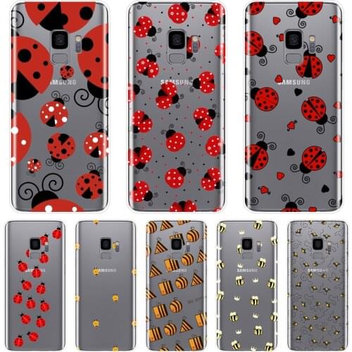 For Samsung Galaxy Note 9 8 5 4 Phone Case Silicone Bee Ladybug Soft Back Cover For Samsung Galaxy S8 S9 Plus S5 S6 S7 Edge Case