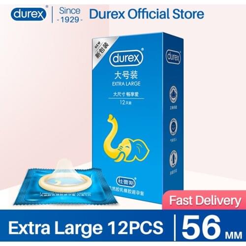 Durex Plus Size Condom Xxl 56mm More Lubricant Thin Fitter Intimate Funny Products Natural Rubber Latex Penis Sleeve Sex For Men