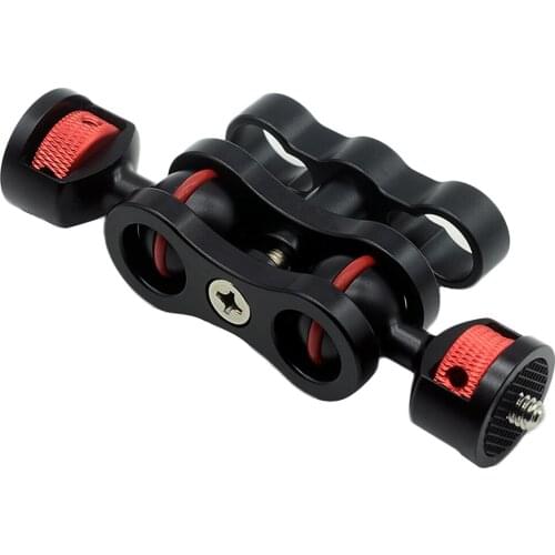 Double Ballhead Magic Arm with 1/4" Thread Screw Mount Articulating Camera Adapter for Camera LCD Field Monitor LED Light Gimbal