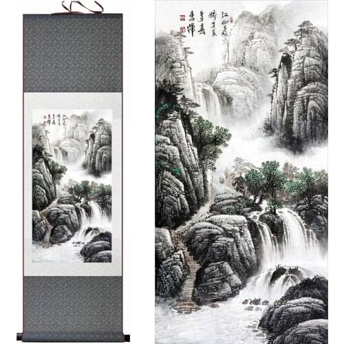 Mountain and River painting Chinese scroll painting landscape art painting home decoration picture