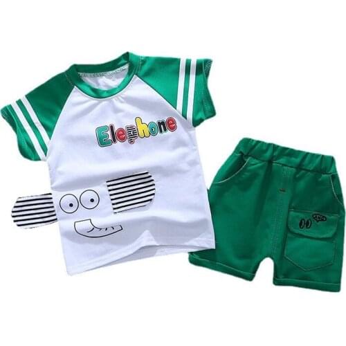 Fashion Summer Kids O-Neck Clothes Baby Boy Girls Children Cartoon T-Shirt Shorts2Pcs/sets New Infant Toddler Letter Sport Suits