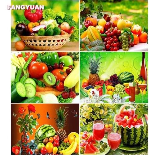 Full Drill 5D Diy Diamond Painting Art Accessories Fresh Fruit Diamond Embroidery Mosaic Cross Stitch Kit Picture Home Decor