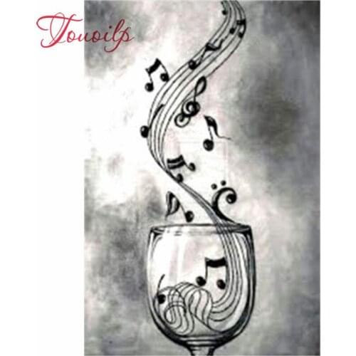 Cross Stitch Kit DIY Diamond Embroidery Music Cup Full Square/round Diamond Painting Mosaic Home Decor