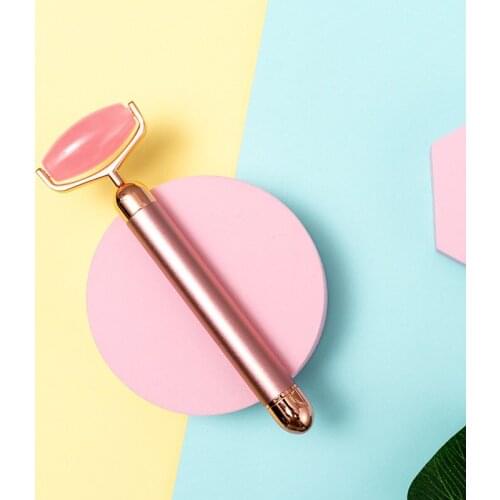 24K gold bar jade roller electric face slimming tool small V face beauty stick face massage machine