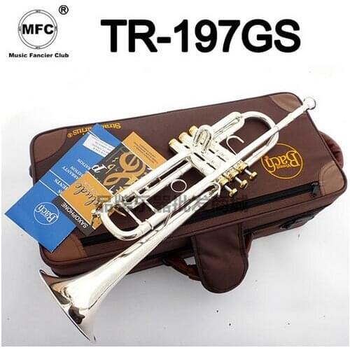 Professional Bb Trumpet TR-197GS Silver Plated Instrumentos Musicales Profesionales With Case Mouthpiece
