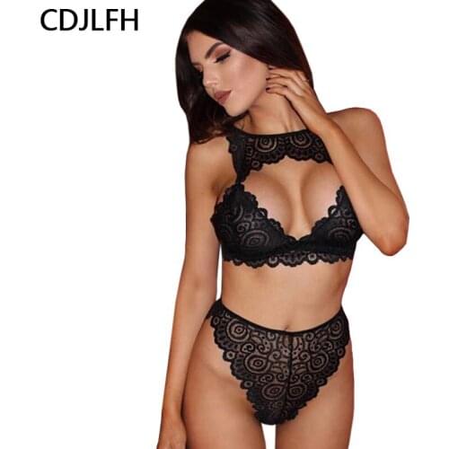 Transparent Bra And Panty Plus Size Women Sexy Lingerie Set Lace Push Up Bra Set Porno Lingerie Femme Sexy Bralette Set Lenceria