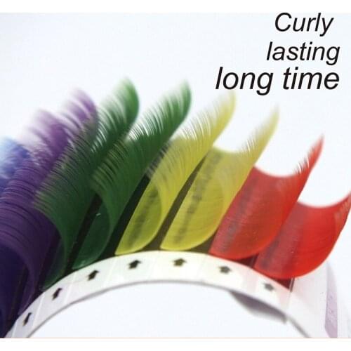 LASHPLUS 6 Colors Rainbow Eyelashes Extension Cilia, Individual Color Lashes, False Mink Color Eyelash Extension Individual