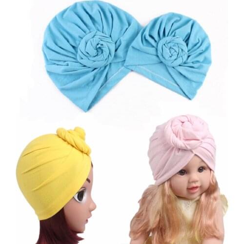 Fashion Mother Daughter Family Hat Spring Autumn Newborn Baby Beanie Cap Solid Color Girls Hats Kids Turban Cap Head Band