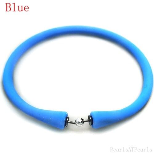 Wholesale 6.5 inches/160mm Blue Rubber Silicone Band for Custom Bracelet