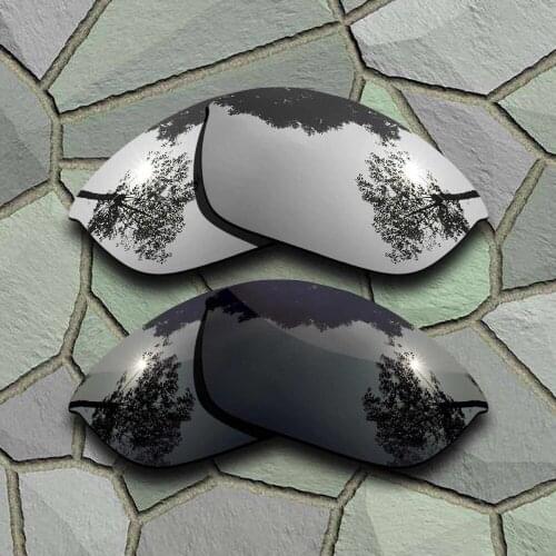 Grey Black&Chrome Sunglasses Polarized Replacement Lenses for Oakley Half Jacket 2.0