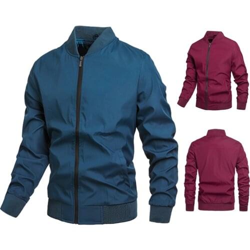 Special Price Mens Jacket Casual Stand Collar Thin Jacket Baseball Suit Export Mens Wear