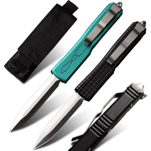Micro OTF Tactical Knife T6-6061 Black Green Aluminum Handle Double Action Knife Outdoor Camping Hunting Knife EDC Survival Tool