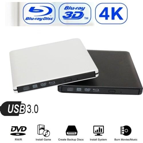 Maikou USB 3.0 4K Bluray External Optical Drive 3D Player BD-RE Burner Recorder DVD+/-RW/RAM Drives for Computer Windows7/8/10