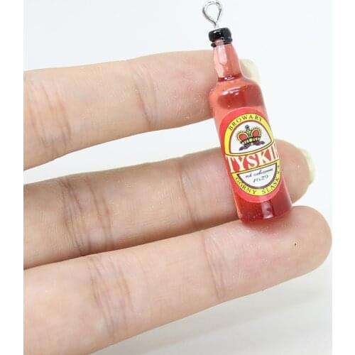 Yamily 10Pcs/Resin Wine Alcohol Bottle Charm Drink DIY Making Pendant Jewelry For Keychain Earrings Necklace