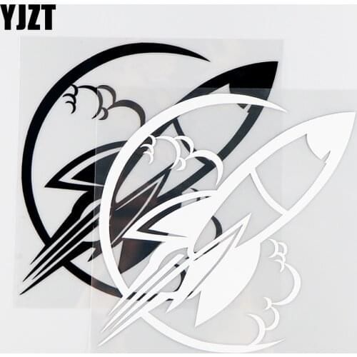YJZT14.8X15.2CM Space Rocket Launch Vinyl Decals Space Funny Car Stickers Black / Silver 10A-0148