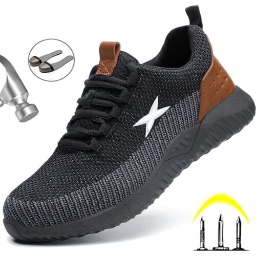 Work Safety Shoes Man Indestructible Anti Smashing Work Sneakers for Men Boots Steel Toe Safety Boots Work Boots Male Security
