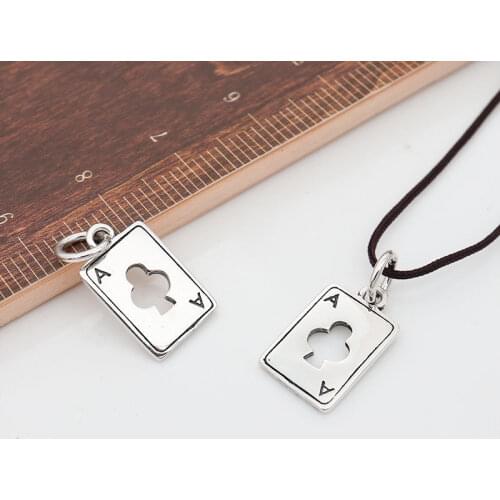 Buyee Real 925 Sterling Silver DIY Jewelry Findings Fashion Poker Pendant Charms Accessories for Women DIY Jewelry Making