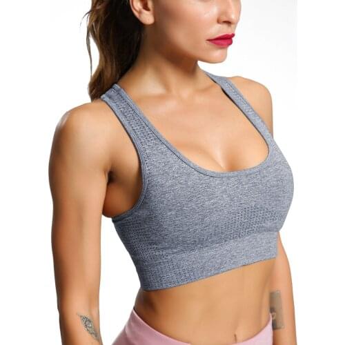 Women Sexy Gathered Shockproof Underwear Dots Jacquard Seamless Exercise Bra Yoga Woman Sport Shirt Gym Fitness Sports Tank Top