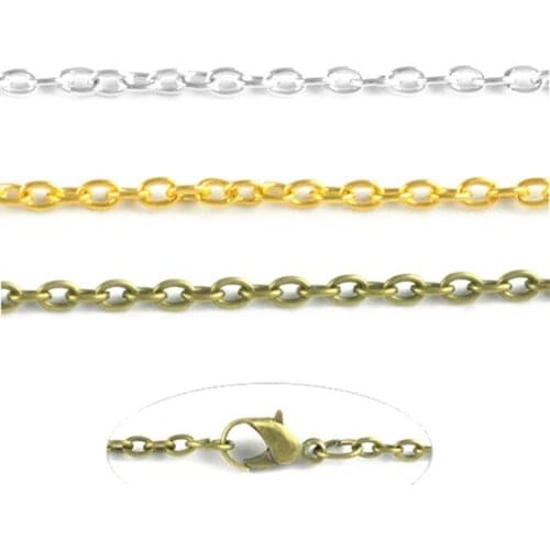 10pcs Bulk 28" 70cm Cable With Clasp Long Rope Chain Jewelry Necklace Chains For DIY Jewelry Accessories Parts Making Findings