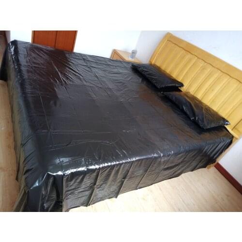 2m*2.3m 0.2mm thickness waterproof PVC bed sheet black bedsheet shiry sexy bedding sex bed sheet